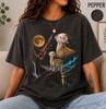 Feral Sheep Moon Graphic Tee, Cottagecore Animal Print, Retro Style Cotton Shirt