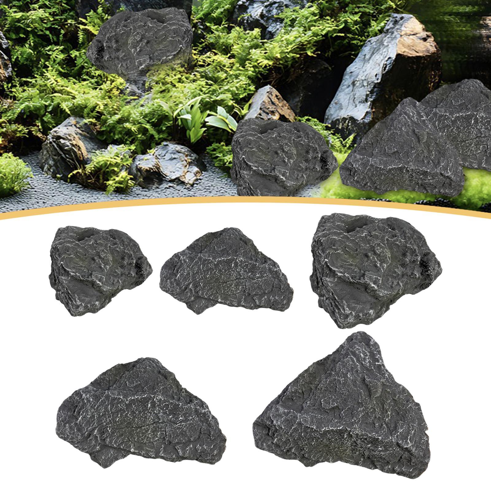 Artificial Rock Sandstone Landscape Versatile Decorative PU Faux Landscape Rock for Aquarium Auditorium Lawn Hotels Indoor 28cmx25cmx12cm