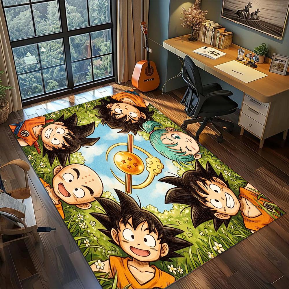 Dragon Ball Goku Rug Carpet for Gamer Bedroom Large Area Non Slip Washable Floor Mat Home Decor.-TING