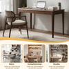 Scrivania in legno massello con cassetti, scrivania regolabile in altezza con bordi arrotondati, ideale per piccoli studi e camere da letto, in stile mid-century modern, noce
