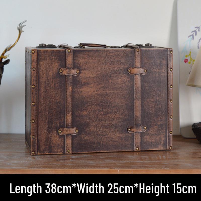 European Retro Leather Storage Box - Handbag, Clothes, and Travel Photography Prop Organizer