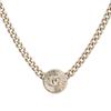 CHANEL black button gold metal, rhinestone necklace women's style