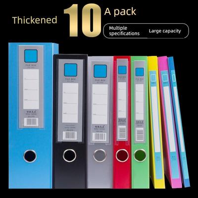 A4 File Box File Box Office Supplies 2/3.5/5.5/7.5cm Plastic Information Box File Bag Info Booklet 3-Inch 55mm Storage File Folder Foldable File Box
