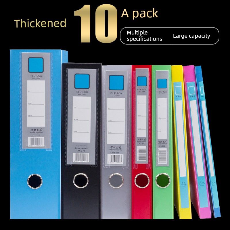 A4 File Box File Box Office Supplies 2/3.5/5.5/7.5cm Plastic Information Box File Bag Info Booklet 3-Inch 55mm Storage File Folder Foldable File Box