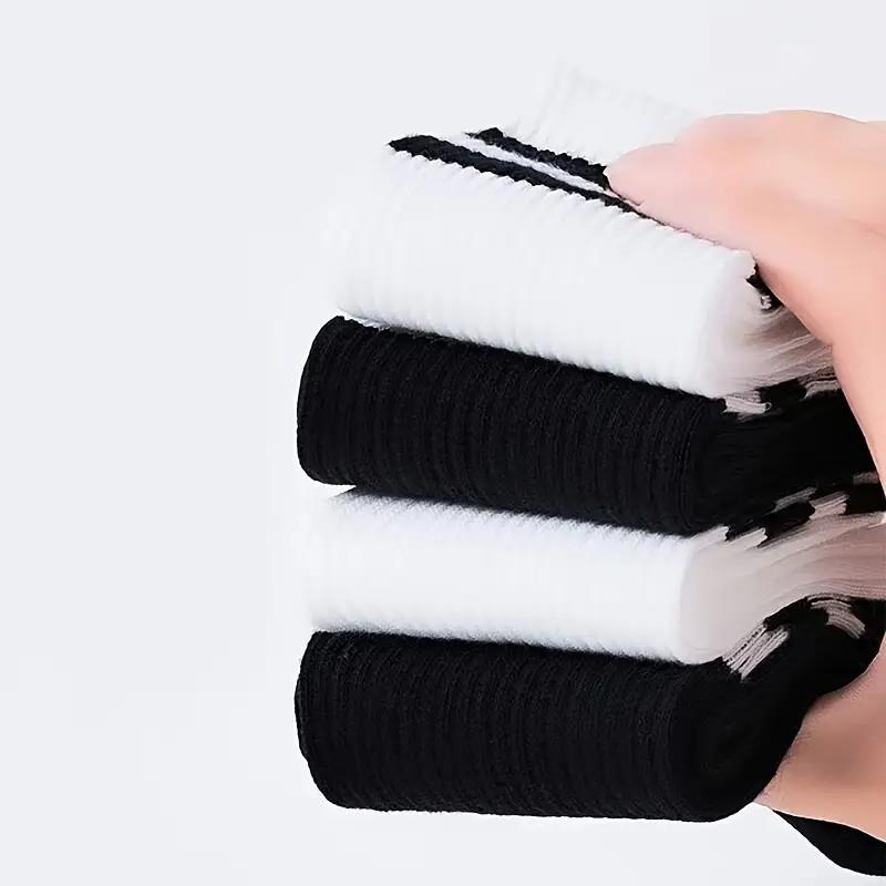 6/10/20 Pairs Men Women Striped Socks Fashion Color Soft Comfortable Sweat Absorbing Breathable Lovers Sports Style Casual Socks