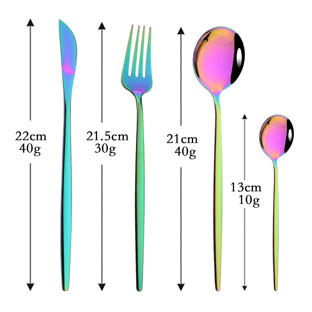 Mirror Rose Gold Flatware Cutlery Set Sainless Steel Home Dinnerware Party Fork Spoon Dessert Knife Kitchen Dinner Tableware Set