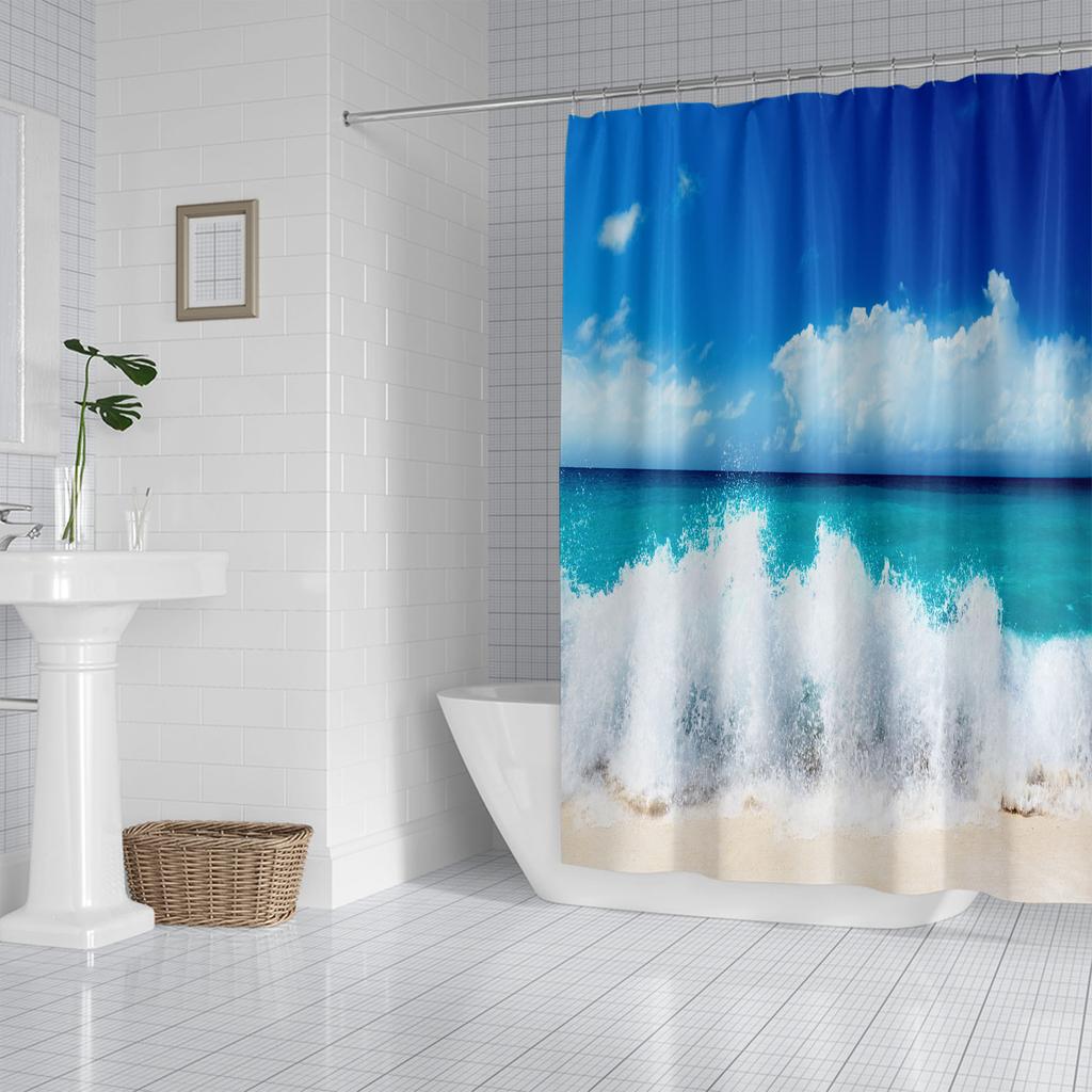 JINRUN Bathroom Thickened Waterproof Curtain Mildew Proof Shower Curtain Shower Partition Curtain Shower Curtain Bathroom Curtain Free Perforation