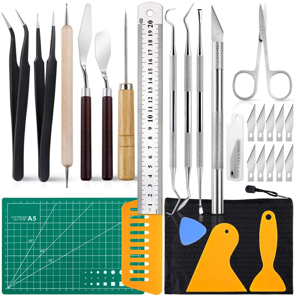NEOACT Precision Craft Tool Vinyl Weeding Tool Kit for DIY Scrapbooking 28-Piece Set, Artwork, Cutting, Hobbies,