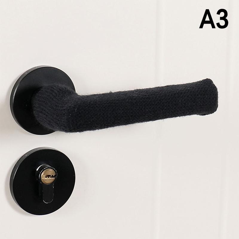 Room Door Handle Cover Warmer Door Handle Protector Anti-Slip Wear-Resistant Silent Thickened Chair Leg Socks Knit Door Decor