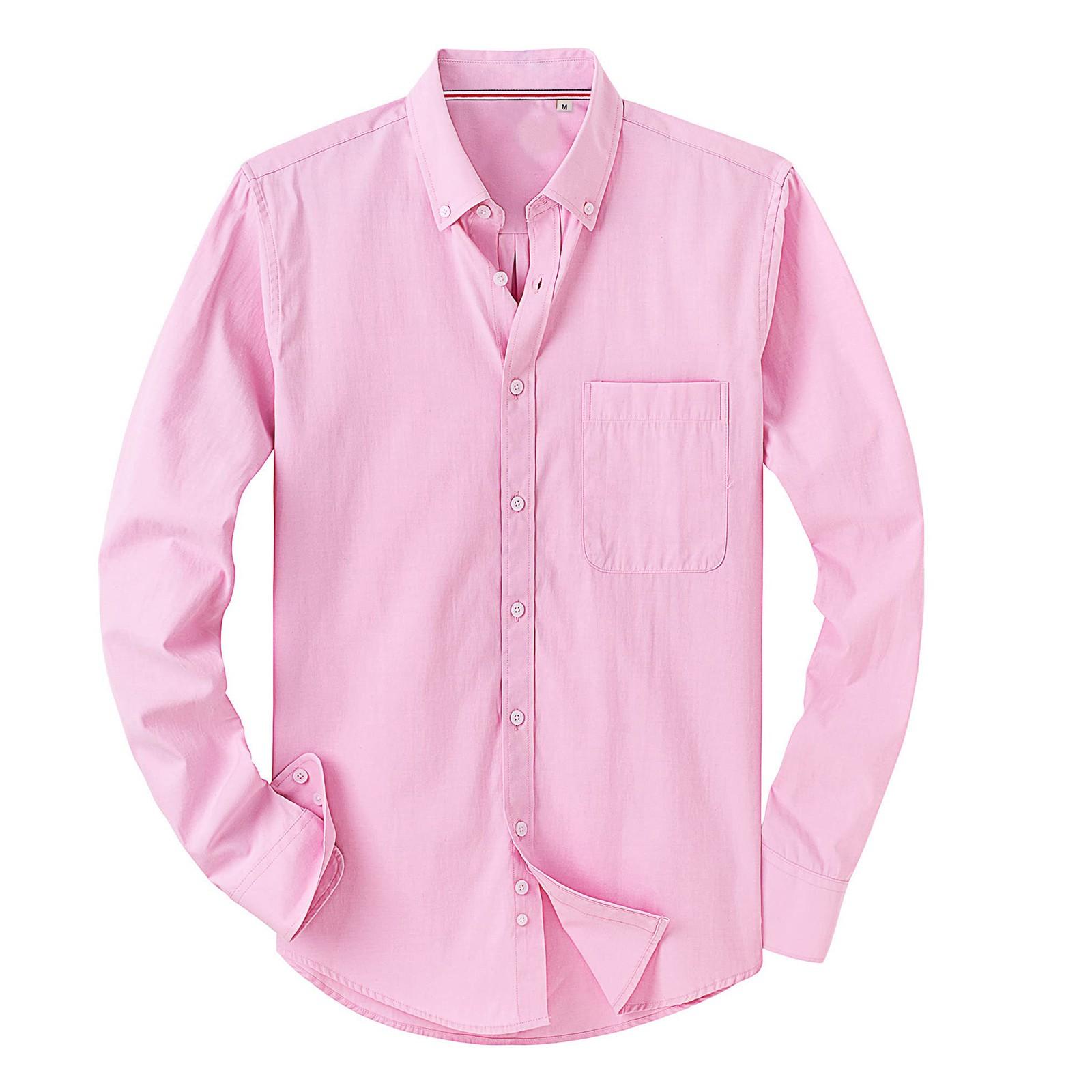 

Мужская повседневная рубашка с длинными рукавами, модная мужская рубашка Slim XXXXXXL розовый