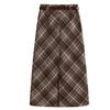 Melanoid Retro Plaid High-Waist Wool Skirt - Women's Trendy Slimming Comfort for Spring/Autumn 2026