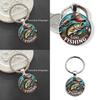Modern Minimalist Glass Keychain With Fish Pattern Jewelry For Gift Giving