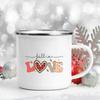 Love Heart Printed Camping Mug Valentine Party Juice Milk Cup Coffee Cups  Enamel Mugs Valentine's Day Gifts for Family Friends