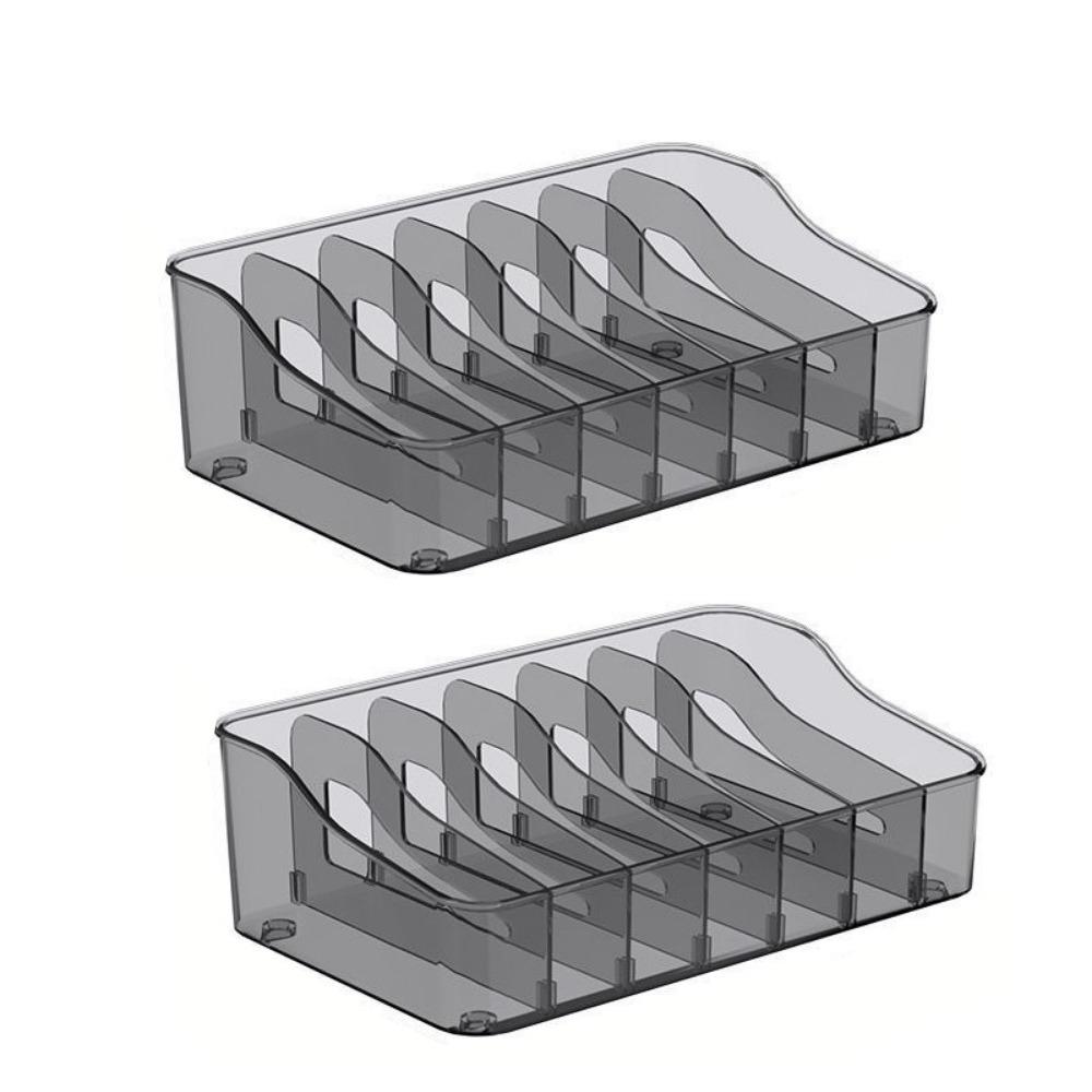 2Pcs Adjustable Divided Spice Rack Large Capacity Food Storage Box Spice Bag Storage Box Pantry серый