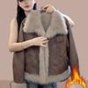 Winter New Fur Integrated Short Leather Jacket Women's Fleece Thickened Age-reducing Imitation Fur Top