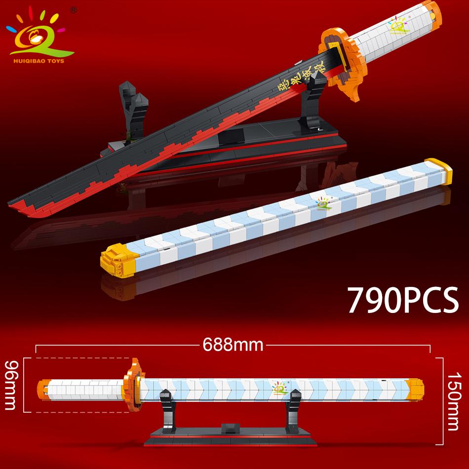 Samurai Sword Building Blocks Ninja Blade Katana Japanese Anime Butterfly Nichirin Knife Bricks Children Toys for Adult