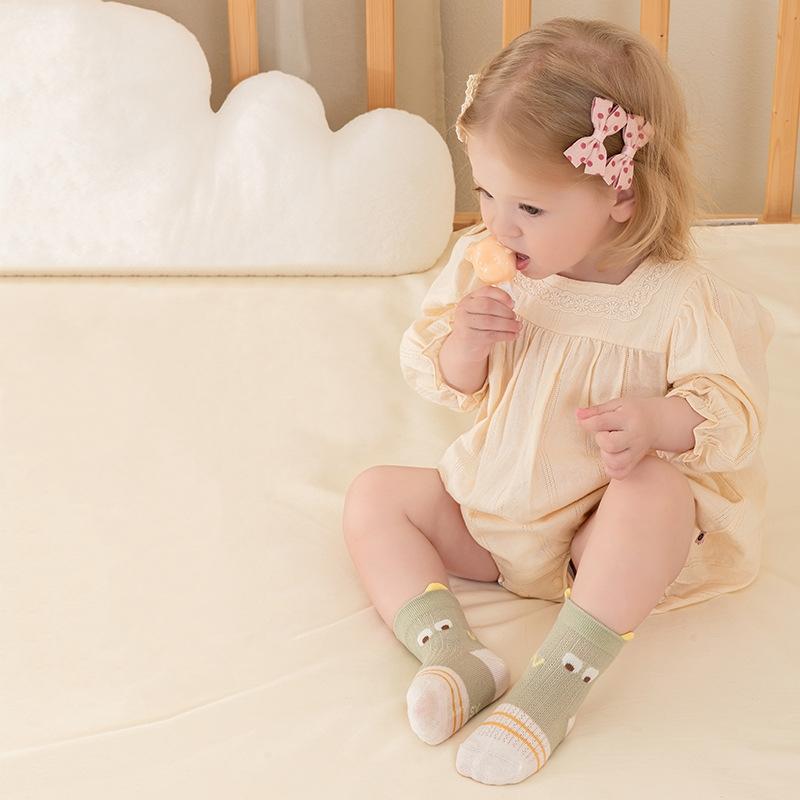 4Pairs/Set Kids Boy Girl Socks Thin Cotton Breathable Mesh Baby Socks Cartoon Soft Children's Socks Summer Home Toddler Baby Sock 0-8Y