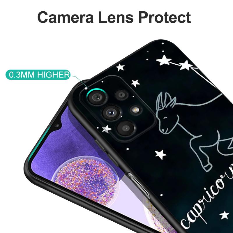Black Tpu Case For Samsung Galaxy M53 M13 M62 A12 A22 A22S A32 A42 A52 A52S A72 4g 5g A20S Zodiac Sign
