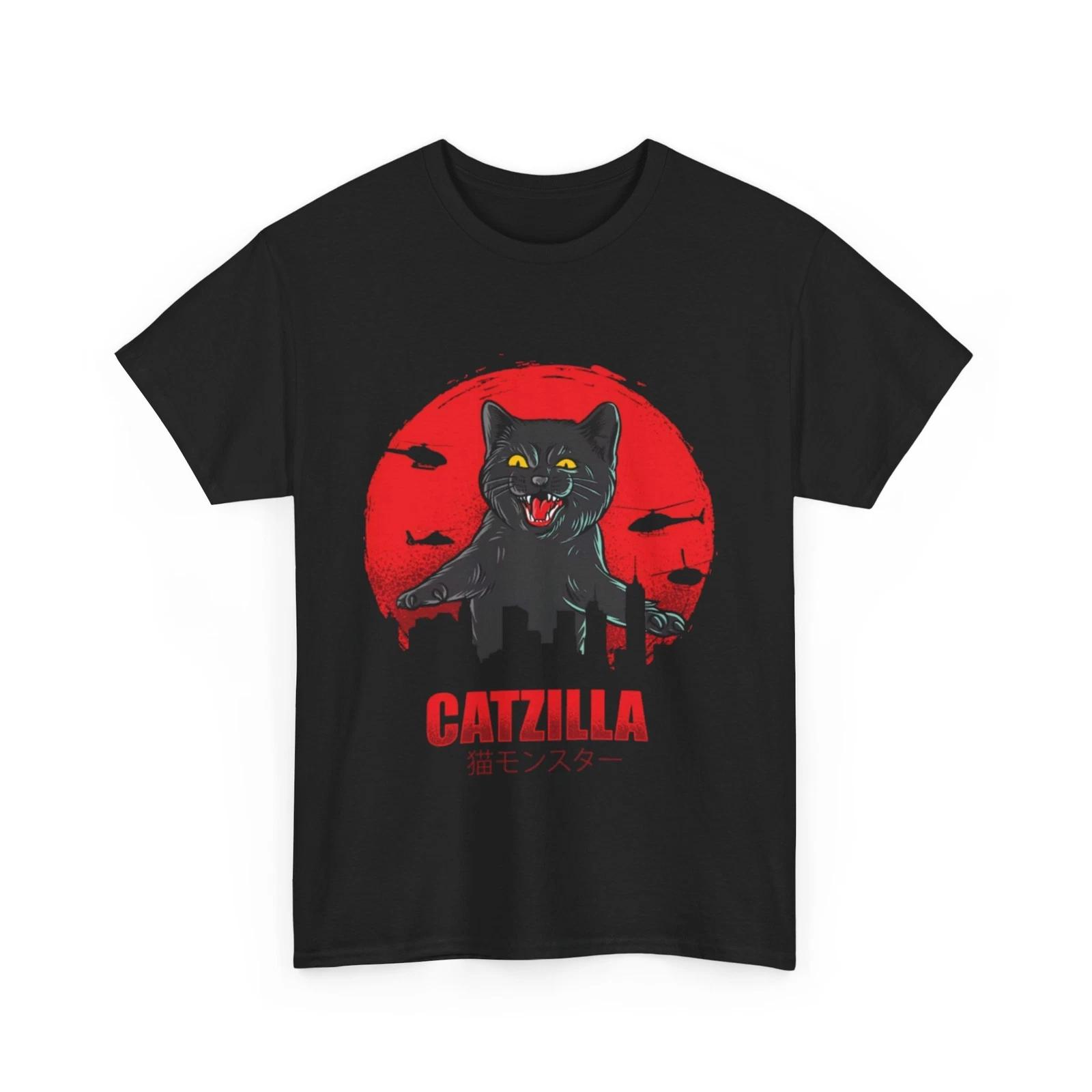 Catzilla Tshirt | Catzilla Shirt | Catzilla T-shirt | Funny Black Cat Shirt O M