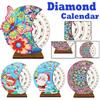 Diamond Art Rotating Calendar Desk Decor Kit Wooden 5D DIY Diamond Painting Desk Calendar Christmas Gift for Home Decoration