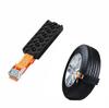 The item is a pack of 2pcs anti-skid snow chains for ties made of
