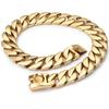 Strong Gold Cuban Chain Dogs Collar Stainless Steel 32Mm Large Dog Collar Choke Personalized Collar Strap For Medium Large Dogs Decor