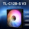 Thermalright TL-C12B-S V3 120mm ARGB Black CPU Fan, with 1500RPM Speed, Computer Case Cooling, Quiet 4pin PWM CPU Cooler Fan,with ARGB Mirror Light