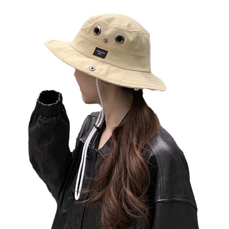 Drawstring Western Cowboy Hat Fisherman Hat Men and Women Spring and Summer Breathable Sunscreen Outdoor Mountaineering Fishing Hat