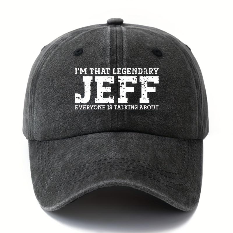 

I M THAT ARY JEFF Baseball Cap Classic Retro Style Washed Baseball Cap Unisex Adjustable Size Outdoor Sun Protection Hat чёрный