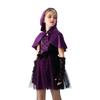 Girls Halloween Witch Costume Dress With Cape Accessories Kids Party Performance