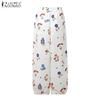 ZANZEA Dámské ležérní volné kalhoty s elastickým pasem a potiskem