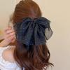 Elegant French Mesh Bow Hair Bun Clip