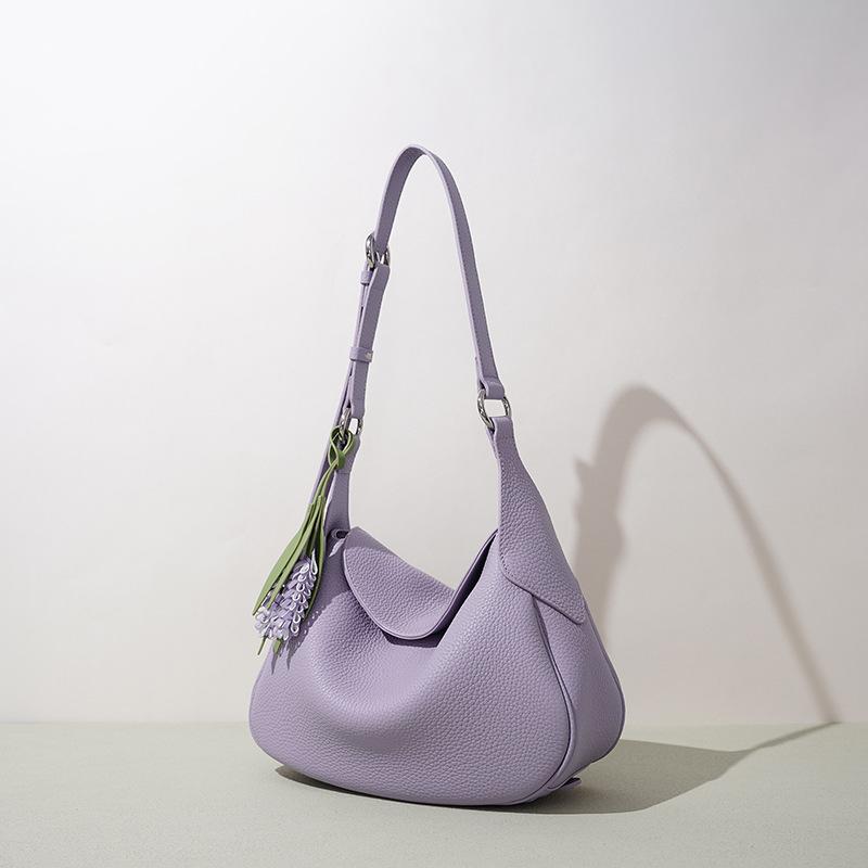 Spring and Summer Fashion Bags Women's Crescent Leather Hand-held Underarm Bag Commuting Simple Large-capacity Shoulder Bag
