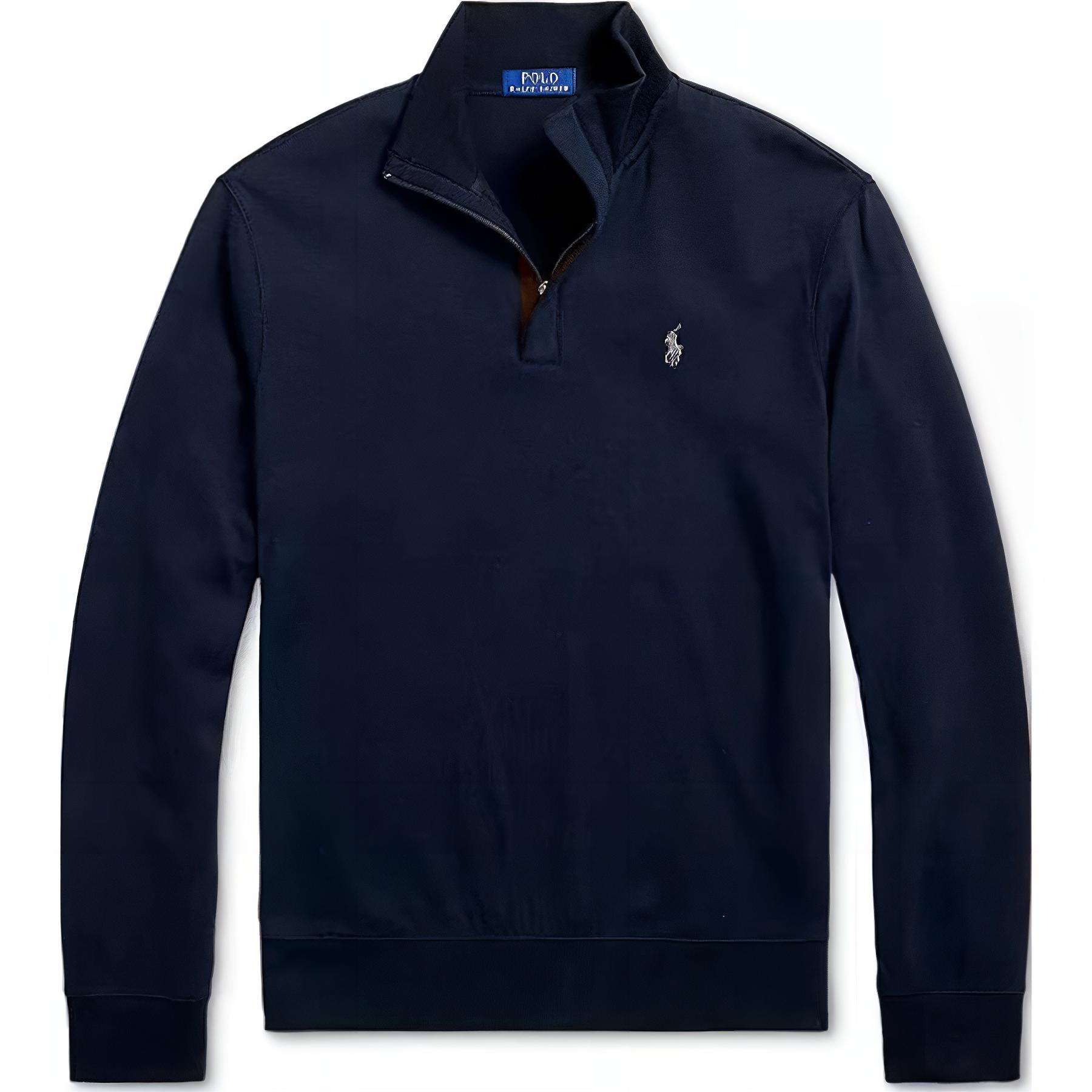 

Polo Ralph Lauren Solid Color Half-Zip Logo Embroidered Long Sleeve Sweatshirt Men sweatshirt Navy-Blue 710890534-028 L