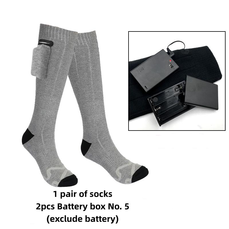 Heated Socks for Rechargeable,3 Heating Settings Mobile Warming Heated Socks Foot Leg Warmers, Skiing Hunting Camping Washable