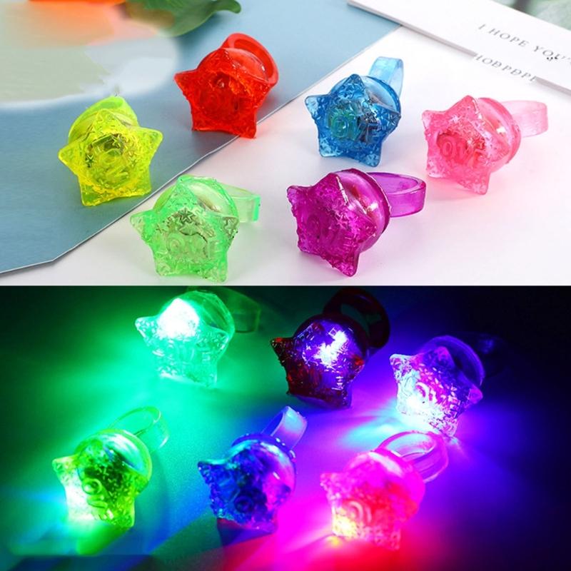 Glow Ring LED Glow In The Dark Party Stand Out At Halloween Birthdays and Concerts Household Decoration