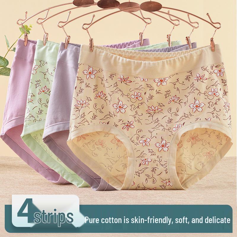 Mom’s Style Cotton High-Waisted Plus Size Briefs for Women