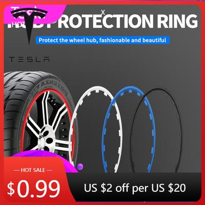 Sticker 2025 New 4Pcs 16/17inch Car Vehicle Wheel Rims Edge Protector Ring Strip Tire Guard Decoration Accessories Uni