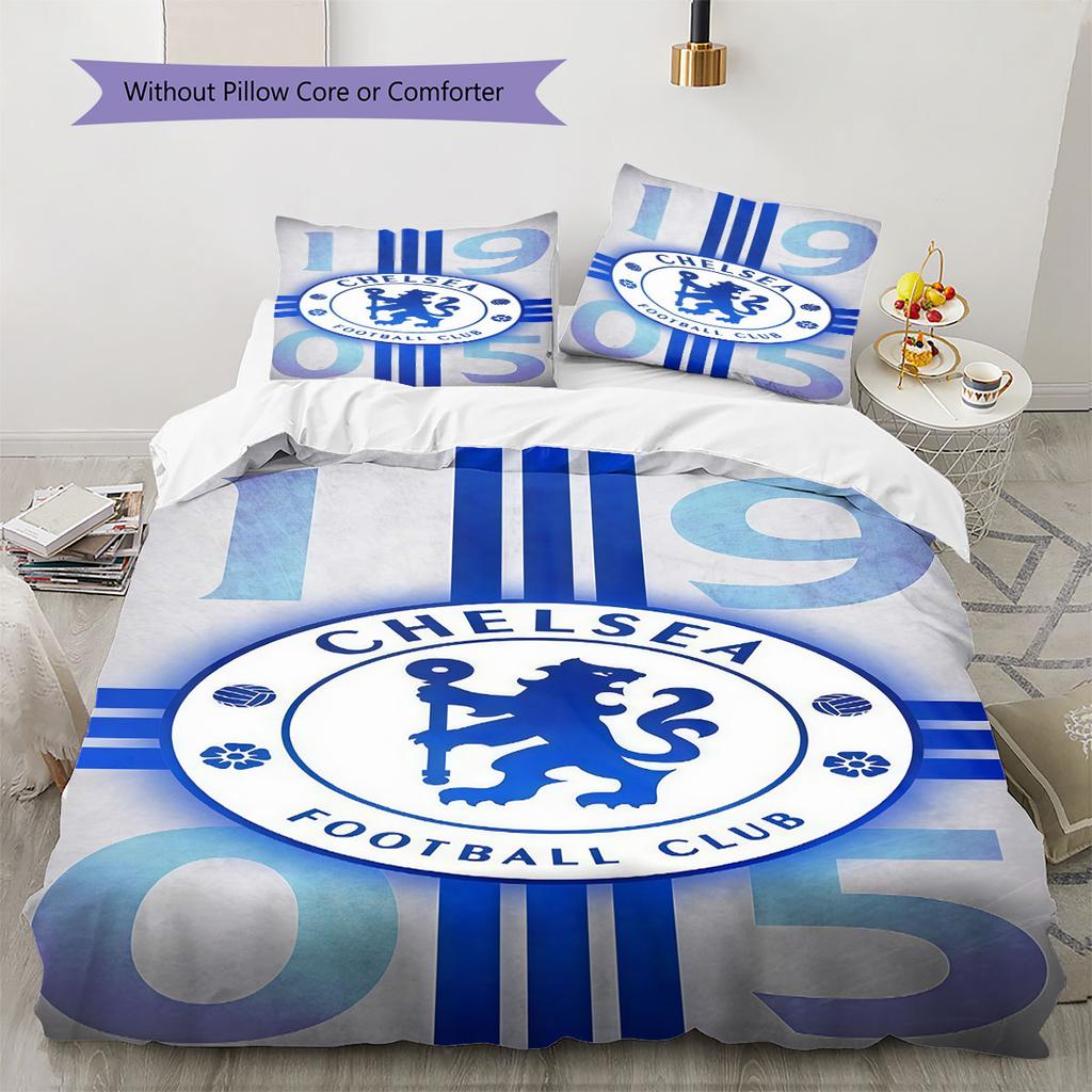 Chelsea F Pattern Bedding,Quilt Set Quilt Cover Pillowcase Home Birthday Gift(1 * Duvet Cover + 2 * Pillowcase, Without Core)