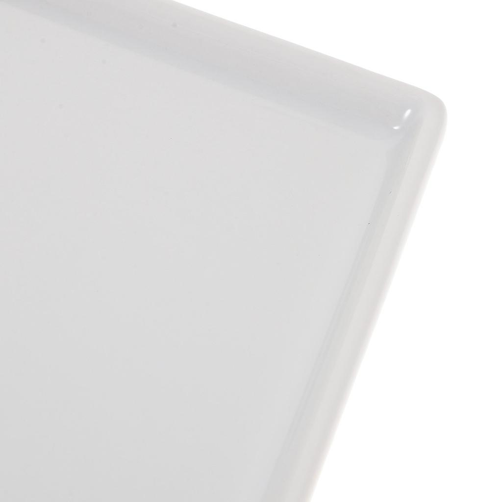 1Pcs Rectangular Tray Long Flat Ceramic Storage Tray for Bathroom Jewelry Organizer Smooth Elegant Home Decor Gift Large White