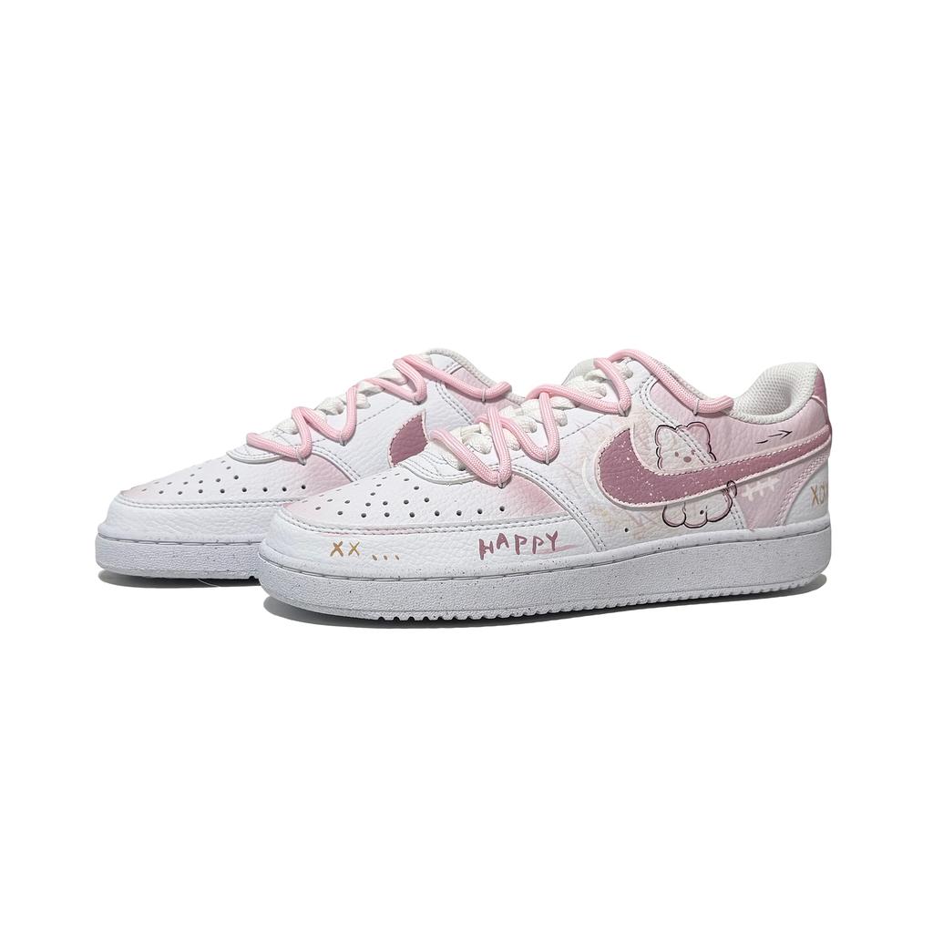 Nike Court Vision 1 Pink West Highland Cushioning Low Top Skateboard Shoes Women's Pink DH3158-100(Team61-)