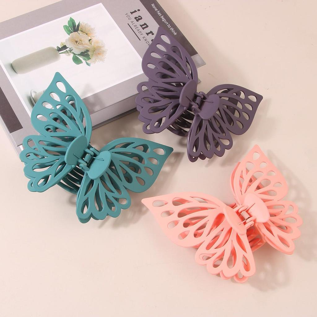 Double-layer Hollow Large Butterfly Hair Claw Clip - Jewelry Accessory Shark Clip