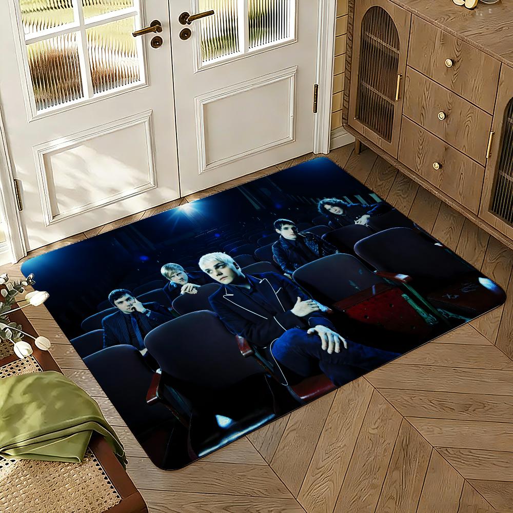 Rock Music Flag Floor Mat Soft Thickened Absorbent Non-Slip Bedroom Living Room Door Mat Home Decor Flannel Rugs