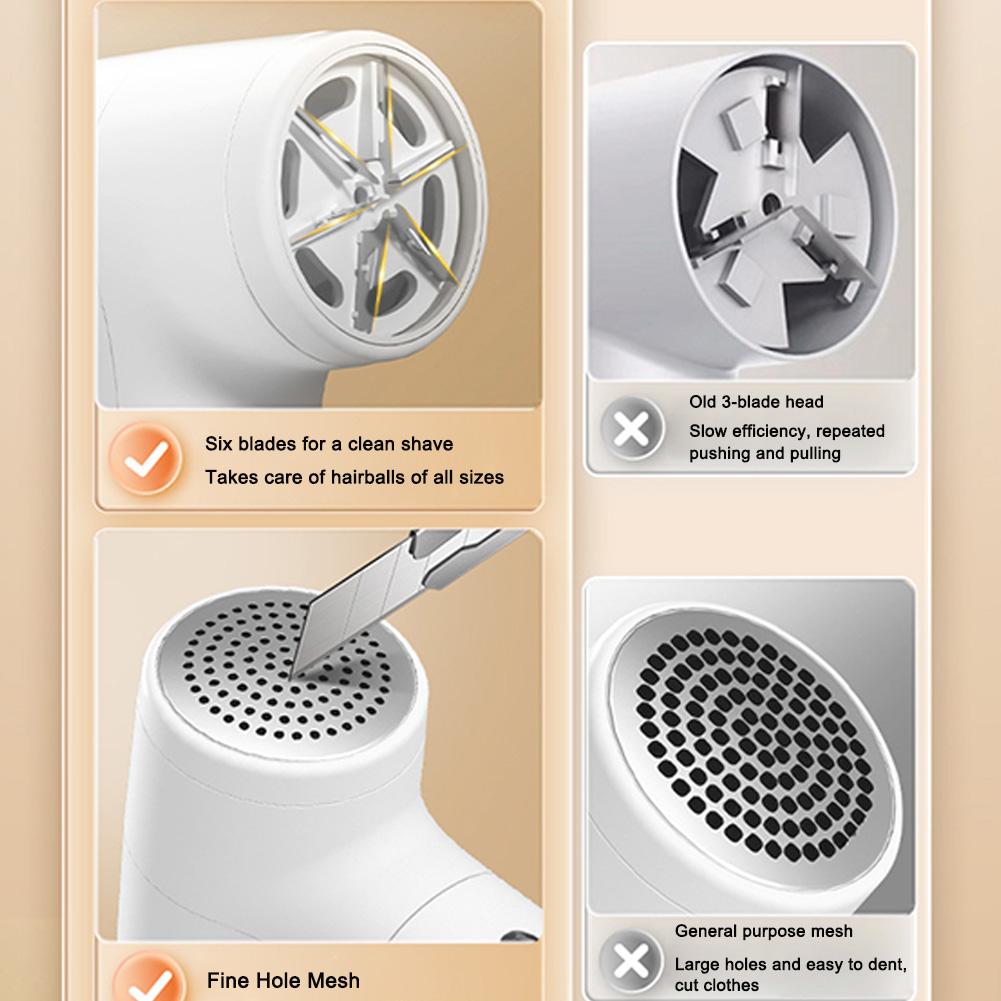 Electric Lint Remover USB Rechargeable Sweater Defuzzer with 6 Replacement Blades Lint Remover 5-Speed for Clothes Sweater Sofa