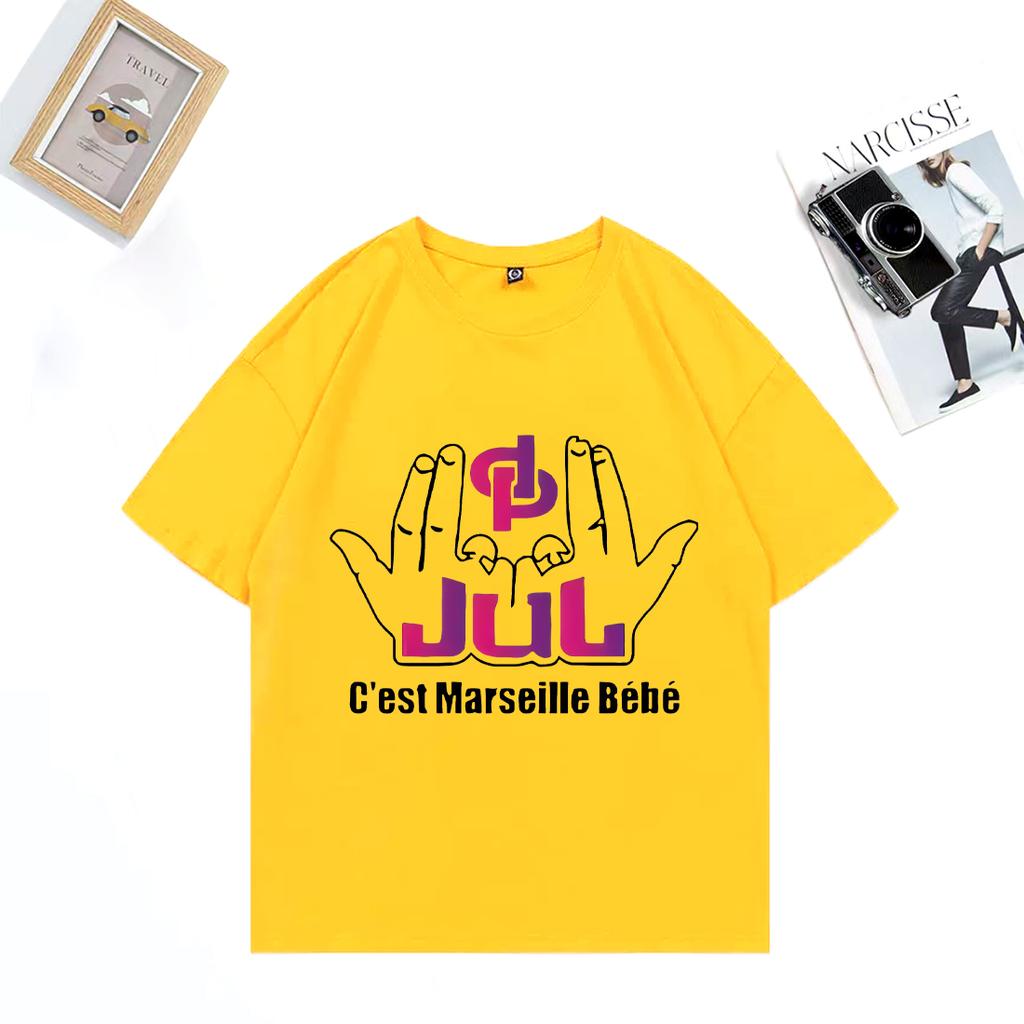 Französischer Rapper Jul Cest Marseille Bébé Grafik T-Shirts Mode Hip Hop Y2k Kleidung T-Shirt NEU Sommer Reines Unisex T-Shirts