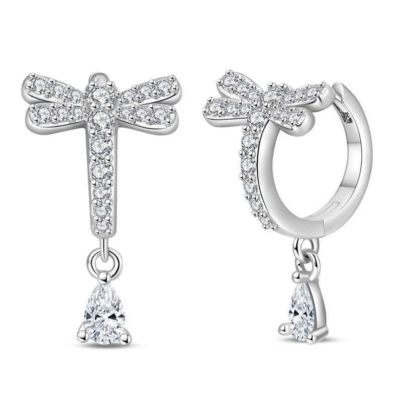 925 Silber Sexy Hängende Ohrringe Schmetterling Schleife Herz Blume Muschel Perle Edelstein Bling Set für Damen Ohrstecker Geschenk Feiner Schmuck