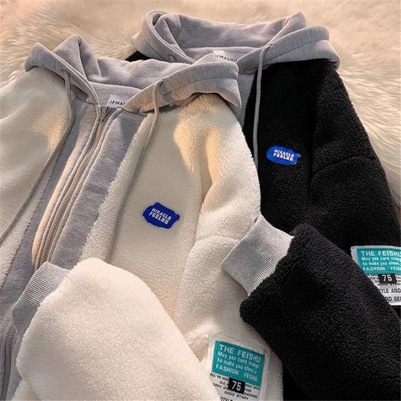 Suéter con capucha de invierno para mujer Chaqueta acolchada Suéter de pareja Top Moda Abrigo grueso CLE
