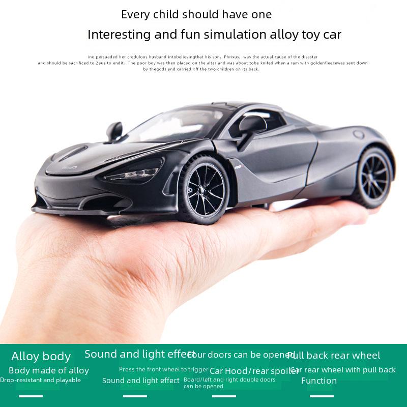 Boxed 1:32 McLaren 720S Alloy Toy Car with Pull Back, Sound, and Light Features