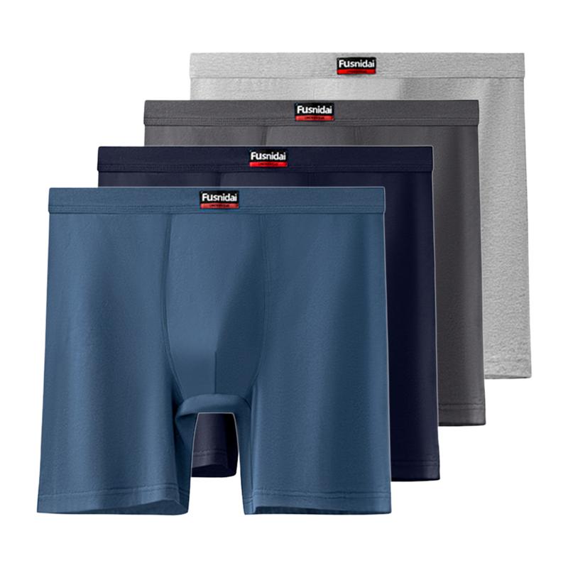 4 Pcs Men's Underwear Long Leg Plus Size Boxer Shorts Oversize Underpants Cotton Undies Loose Panties Fit 60-210KG