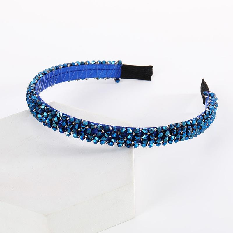 Handmade Beaded Headband Thin Cross Colorful Bead Braided Hairband Hair Rope Women Hair Accessories